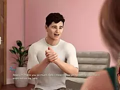 Beautiful anime game with interracial sex and big tits