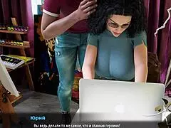 Hentai game with busty MILFS