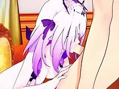 Bouncing boobs in Honkai action