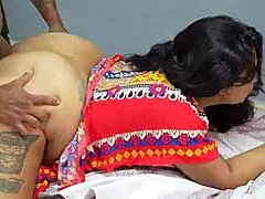 Amateur with a big ass having sex with a black bull in a dorm room