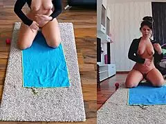 Yoga with a naughty naked couple will make your heart beat faster