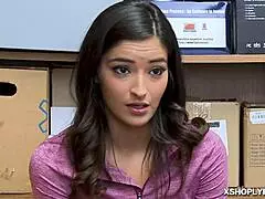 Emily Willis, the shoplifter with natural tits and a big ass gets a good fucking