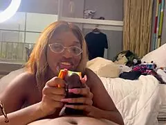 Steamy double throat competition with ebony and white couples
