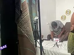 Behind the scenes, watch intense porn shoot action in the bedroom series
