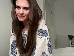 Stepson surprises his mommy with big natural tits