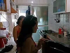 Public pool encounter turns into wild Latina pussy threesome