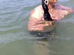 Married Indian woman Puja Bhabhi has a big cock and gets fucked in a river