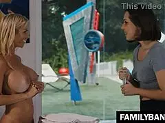 Housewife's steamy massage session with young masseuse Alexis