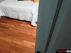 Stepson watches his stepmom masturbate in this Pov video