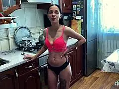 Stepmother helps stepson in his fantasy of having sex with her
