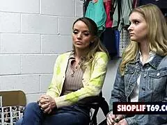 Blonde stepmom and stepdaughter caught shoplifting and fucked