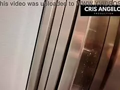 Beautiful Spanish milf gets naughty in the office sauna