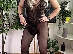 Beautiful MILF in lingerie, BDSM and fetish fun