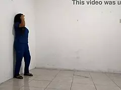 Hot nurse gives a dirty hospital worker a sloppy blowjob