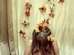 Dirty talking French mistress dominates her slave on Halloween