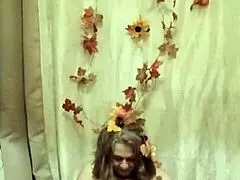 Dirty talking French mistress dominates her slave on Halloween