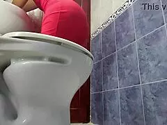scandalous stepmother caught peeing in bathroom homemade video