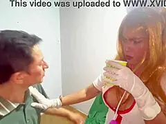 Doctor's big tits and wet pussy make him horny