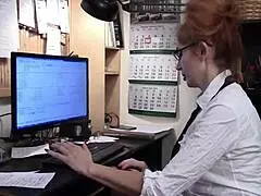 Julia Sexy Big Natural Tits Secretary Masturbating During Work Break