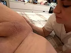 Blowjob and rimming with a mature woman, spitting in her mouth