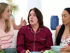 A young guy with no experience has sex with his step family
