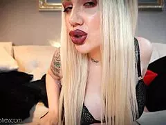 Blonde goth girl got me hooked with her mesmerizing joi. Can't resist those huge boobs in lingerie! 😍
