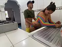 Curvy Neighbor’s Wife Gets Nailed with Blowjob and Creampie Indoors