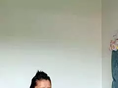 The beautiful woman masturbates until she squirts milk from her nipples