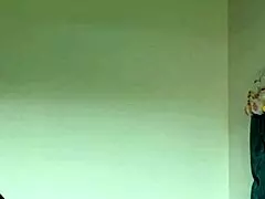 The beautiful woman masturbates until she squirts milk from her nipples