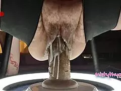 Bbw Mistythyghs rides sex chair for creamy cunt massage in compilation