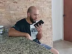 A guy caught his stepsister masturbating on a video call