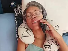 A guy caught his stepsister masturbating on a video call