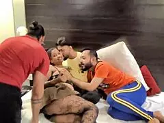 Damn, real indian gangbang with college girl is steamy! 💦