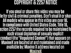 Maxine saddled a huge dildo, shaking her buttocks in all directions