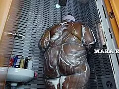 Hot Ebony Nigerian couple shower scene, intense passion