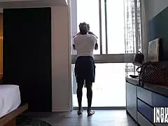 uh, this big titty petite slut, she blowin a huge black dick, damn