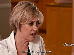 Busty stepmom teaches smaller steps to love their curves