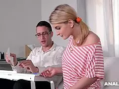 Two sexy anal inspectors examine a young teen's body