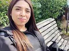 Peruvian teen with big tits, racing passion, gets caught