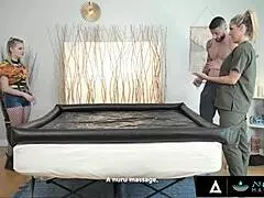sexy coco lovelock tricks kayla paige into nuru threesome.