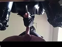 preview of me chairtied, hooded, ballgagged, forced to suck until cum.