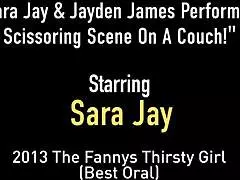 Hey Sara Jay, wanna lick and finger my wet shaved pussy with your hot friend?