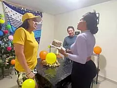 real homemade threesome with friends having fun together