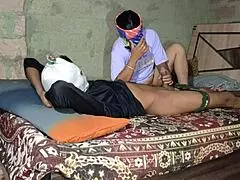 Indian Desi Step Sister Engages in Steamy Sex with Intense Fingering in Bathroom.