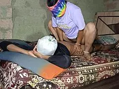 Indian Desi Step Sister Engages in Steamy Sex with Intense Fingering in Bathroom.