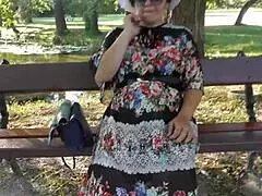 i love watching this hairy mature babe flashing her pussy in the park