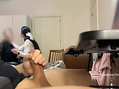 omg, me n my stepmom caught hubby watchin porn n jerkin off
