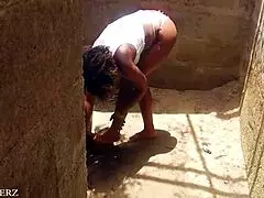 German Ebony Milf Bends Over for Hard Outdoor Doggystyle Action