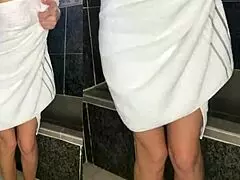 Hot Hellcat strips down and cleans her wet milf body in a steamy shower.