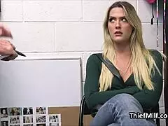 Mall Cop Sniffs Milf's Panties Before Drilling Her Hard in Office